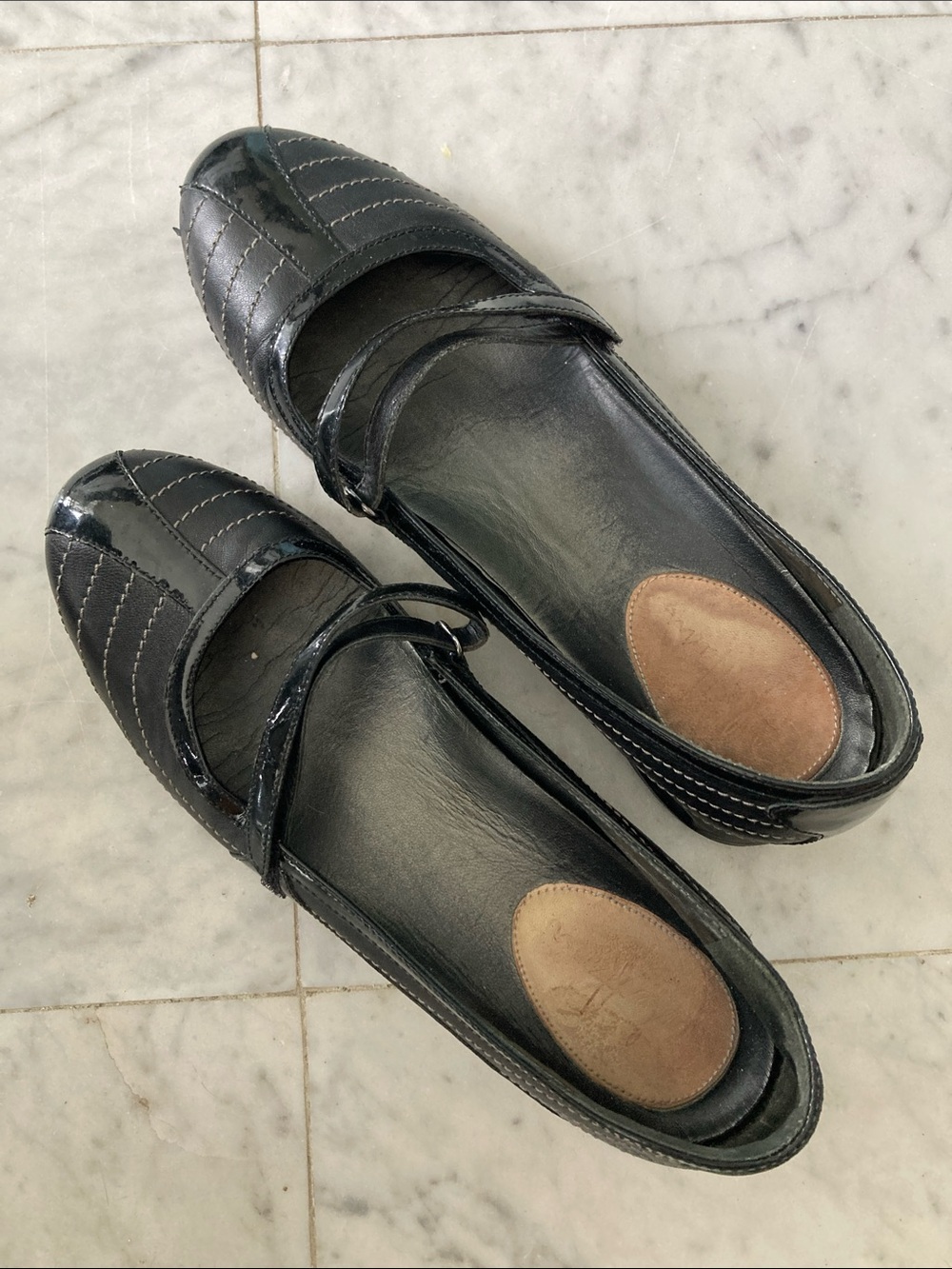 Cole Haan Women's Black Patent Leather Mary Jane Bria Nike Air Loafers 8.5 B